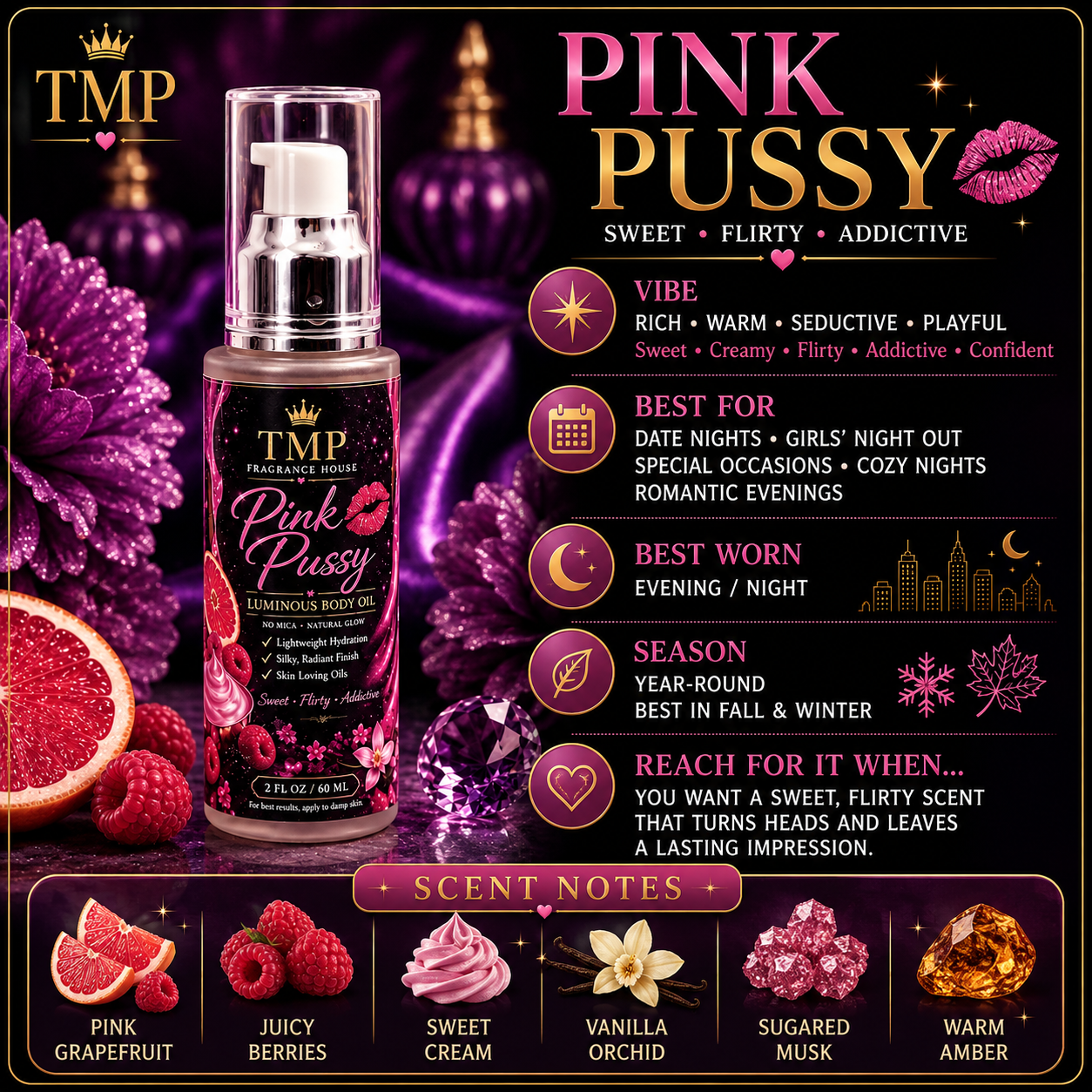 Pink Pussy Body Oil